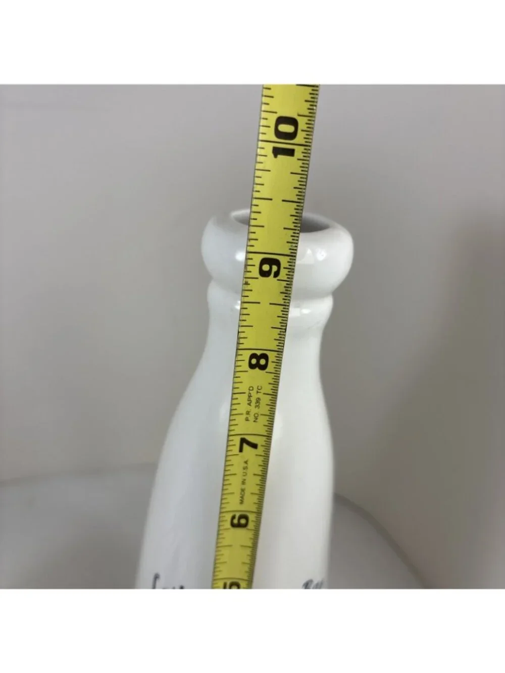 Ceramic Milk Bottle White 9.5” Farmhouse Lait Des Pays-Bas France Cottagecore